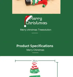 Macro view of Christmas wine bottle cover with red striped hat and 20cm knitted sweater