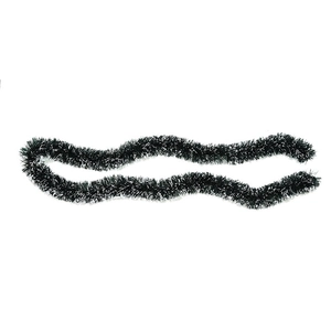 Dark green and white Christmas tinsel garland with soft texture for festive tree decoration