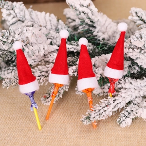 Mini cappelli natalizi per lecca-lecca con pompon bianco per addobbi festivi