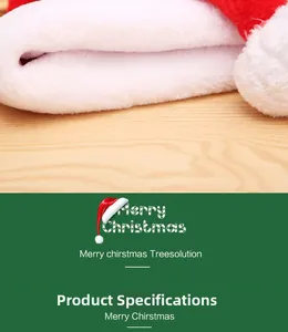 Close-up of thickened plush material on a classic red and white Christmas hat decoration