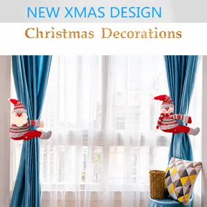 Christmas Santa and Snowman curtain buckle decorations for home window holiday festive styling