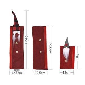 8-piece set of Christmas gnome burlap handle covers for fridge and microwave decor