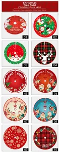 Selection of 90cm Christmas tree skirts featuring Santa, reindeer and snowman patterns
