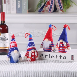 Set of 4 American Independence Day patriotic gnomes with stars and stripes decorations