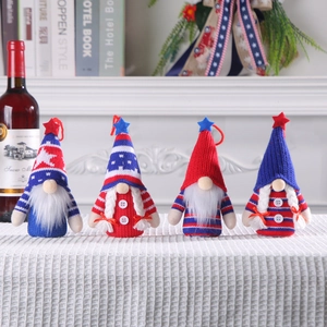 Set of 4 patriotic 4th of July gnomes with stars and stripes for Independence Day decor