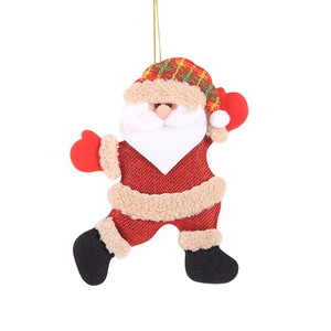 Christmas Santa Claus fabric hanging doll ornament for tree decorations with golden string