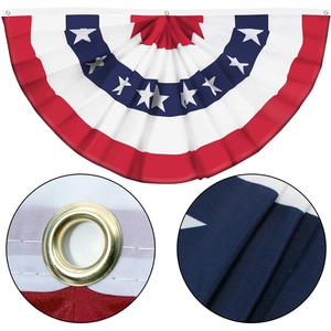 Détails du drapeau américain avec œillets métalliques et texture en polyester durable