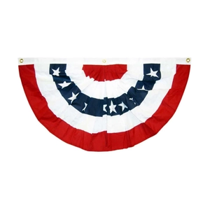 Drapeau demi-rond USA fête de l'indépendance avec étoiles et rayures pour extérieur