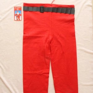 Five-piece Santa Claus costume set with red pants and black belt in standard one size