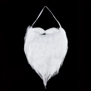 White curly Santa Claus beard set with elastic strap for Christmas cosplay costume