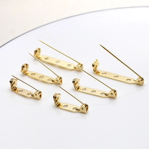 Set di 6 basi per spille di sicurezza placcate oro 18k per gioielli fai da te