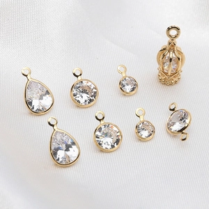 Vergulde Koperen Zirconia Hangers Ronde Waterdruppel Vogelkooi Charms Voor DIY Ketting Oorbel Sieraden Maken Accessoires