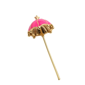 Kreativer vergoldeter rosa Regenschirm-Anhänger mit goldenem Sternen-Detail