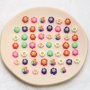 Perles colorées en argile polymère tournesol souriant pour bijoux et loisirs créatifs