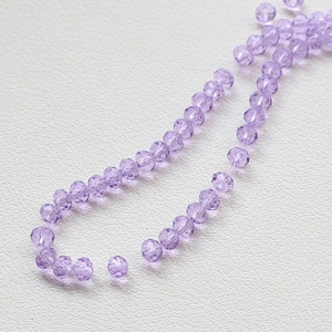 Detail of 4mm faceted purple glass rondelle beads for DIY jewelry making accessories