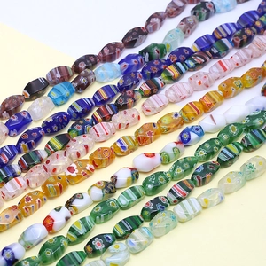 Faceted Millefiori glass flower beads for DIY jewelry making of necklaces and bracelets