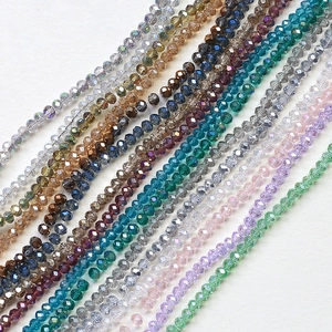 Faceted Glass Crystal Wheel Beads String For DIY Jewelry Making Korean Style Loose Beads Accessories For Necklace Bracelet
