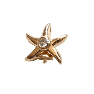 Starfish shaped gold plated pendant connector with zircon stone for DIY jewelry