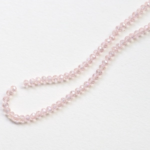 Close-up of light purple faceted crystal rondelle beads for DIY jewelry making