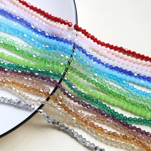 Macro shot of 4mm faceted colorful crystal glass beads for DIY jewelry making