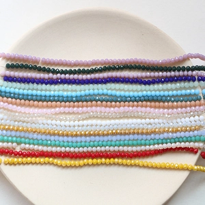 Multiple colors of 3mm faceted crystal spacer beads for DIY jewelry and necklaces