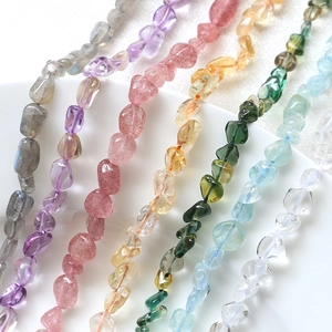 Natural Stone Chips Irregular Gemstone Beads For DIY Jewelry Making Amethyst Citrine Strawberry Quartz Loose Beads Material