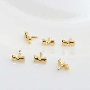 6 pieces of gold plated bow-knot jewelry findings for DIY baroque pearl crafts