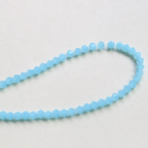 Macro shot of 4mm sky blue faceted crystal wheel beads for DIY jewelry making