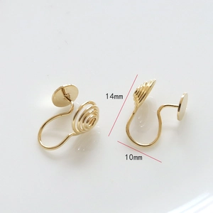 Dettaglio convertitori orecchini a clip placcati oro 18k 14mm x 10mm per gioielli fai-da-te