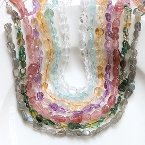 Mix of irregular amethyst and citrine chip stone beads for DIY jewelry making