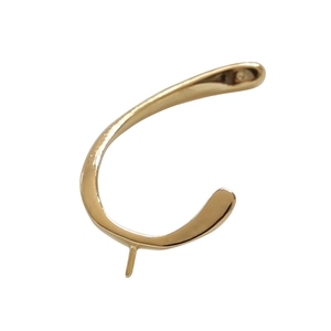 Clip orecchino a C in rame placcato oro 18k con perno per creazione di gioielli fai-da-te