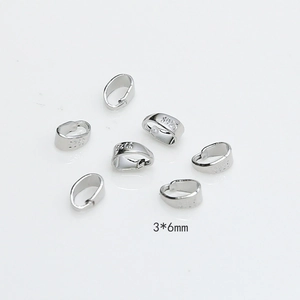 Macro shot of 3x6mm S925 sterling silver pinch bails for DIY jewelry making
