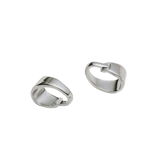 Polished silver melon seed pendant clasps for DIY jewelry making in a set of two