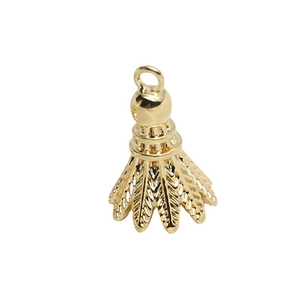Pendentif volant de badminton plaqué or exquis avec texture détaillée pour bijoux DIY
