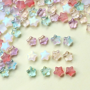 Perles en verre tchèque 8mm en forme d'étoile aux tons macaron pour bijoux DIY