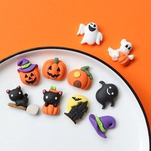 Set ciondoli Halloween in resina zucca fantasma cappello strega per artigianato DIY