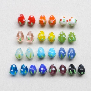 Perles en verre coloré à pois pour la fabrication de bijoux DIY, ensemble de 24 pièces