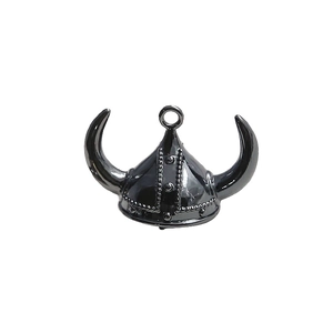 Pendentif casque à cornes viking en métal bronze avec anneau pour création de bijoux