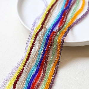 Perles en verre cristal facetté 3,5mm multicolores pour colliers DIY et bijoux artisanaux