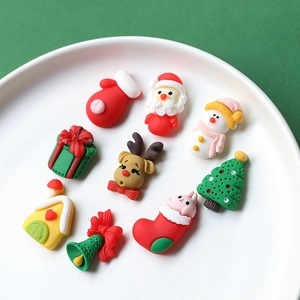 Cute Christmas resin flatback charms set for DIY crafts hair clips and phone cases