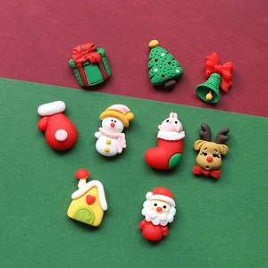 Set of 9 Christmas resin flatback charms including Santa and snowman for DIY crafts