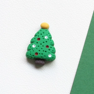 Flatback resin Christmas tree charm with colorful dot ornaments for DIY handmade crafts