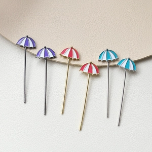 Vergoldete gestreifte Schirm-Anhänger für DIY-Schmuck mit Barockperlen