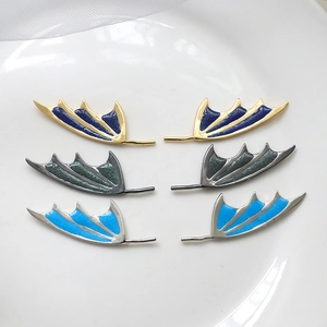 Gothic Copper Electroplated Devil Wing Charms With Glitter Enamel For DIY Earring Hair Accessory Making Fantasy Jewelry Pendants