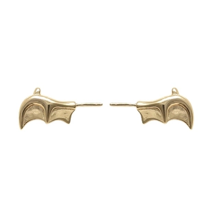 Golden bat wing earrings for DIY jewelry making in baroque style and punk aesthetic