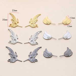 Detailed dimension guide for copper-plated fairy wing and angel wing earring accessories