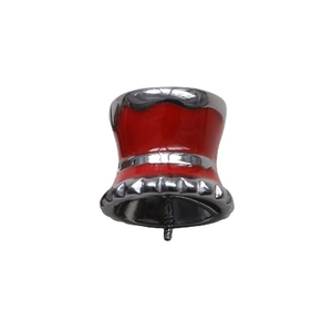 Mini ciondolo a forma di cappello magico in rame smaltato rosso e oro per gioielli fai da te