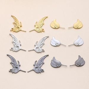 Copper Plated Wing Charms For DIY Jewelry Making Flower Fairy And Auspicious Cloud Wings Pendants For Earrings Necklace Handmade Accessories