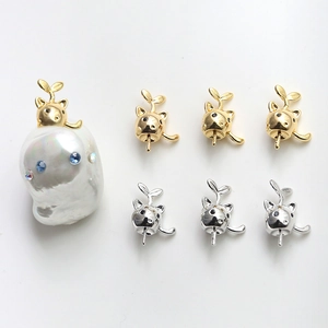 Schattige Kattenhoed Vorm Koper Vergulde Hanger Kap Voor DIY Parel Sieraden Maken Dierlijk Ontwerp Metalen Accessoire
