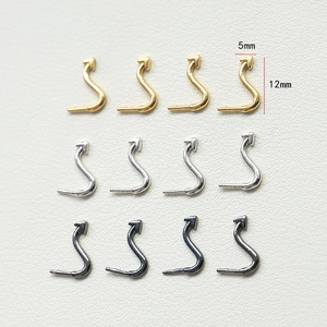18K gold plated copper cat tail charms for DIY jewelry making in gold silver black